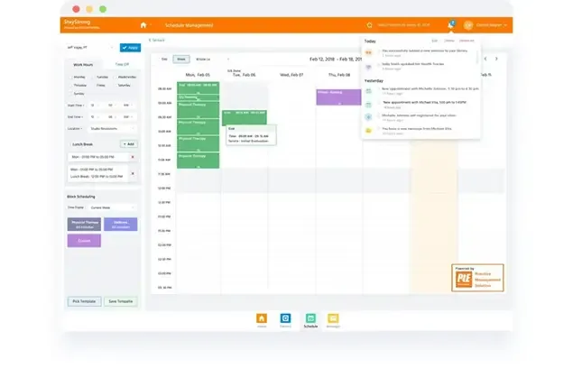 PtEverywhere scheduling calendar for managing appointments
