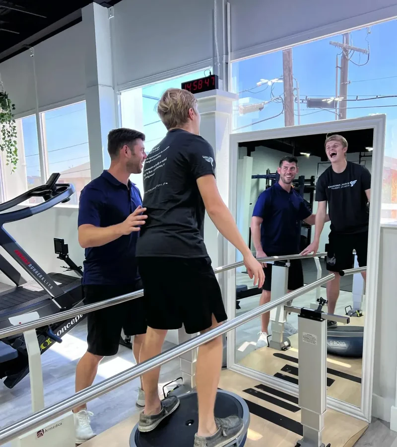 Athlete performing return-to-sport agility testing